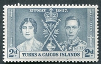 N°0118-1937-TURKS-COURONNEMENT GEORGE VI-2P-GRIS