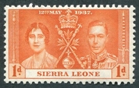 N°0155-1937-SIERRA-COURONNEMENT GEORGE VI-1P-ORANGE