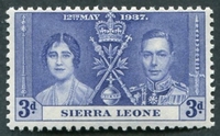 N°0157-1937-SIERRA-COURONNEMENT GEORGE VI-3P-BLEU