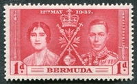 N°0101-1937-BERMUDES-COURONNEMENT GEORGE VI-1P-ROUGE