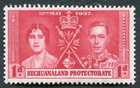 N°0062-1937-BECHUANA-COURONNEMENT GEORGE VI-1P-ROUGE