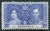 N°0091-1937-DOMINIQUE-COURONNEMENT GEORGE VI-2P1/2-BLEU