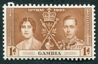 N°0119-1937-GAMBIE-COURONNEMENT GEORGE VI-1P-BRUN/JAUNE