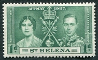 N°0093-1937-STE HELENE-COURONNEMENT GEORGE VI-1P-VERT