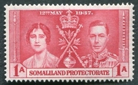 N°0073-1937-SOMLAND-COURONNEMENT GEORGE VI-1A-ROUGE