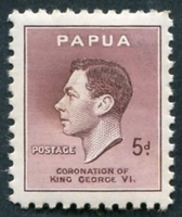 N°0108-1937-PAPOUA-COURONNEMENT GEORGE VI-5P-LILAS