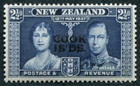 N°0057-1937-COOK-COURONNEMENT GEORGE VI-2P1/2-BLEU