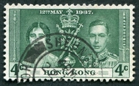 N°0137-1937-HONGKONG-COURONNEMENT GEORGE VI-4C-VERT