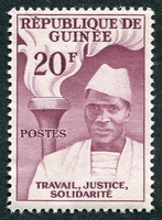 N°0014-1959-GUINEE REP-SEKOU TOURE ET FLAMBEAU-20F-LILAS