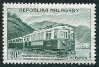 N°0360-1962-MADAGASCAR REP-TRAIN AUTOMOTEUR-20F