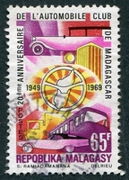 N°0463-1969-MADAGASCAR REP-20E ANNIV AUTOMOBILE CLUB-65F