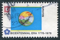 N°1121-1976-ETATS-UNIS-DRAPEAU DU MONTANA-13C