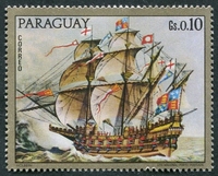 N°1211-1972-PARAGUAY-BATEAU ANCIEN-0G10