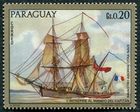 N°1214-1972-PARAGUAY-BATEAU ANCIEN-0G25