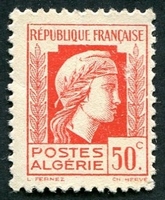 N°211-1944-ALGERIE FR-50C-ROUGE