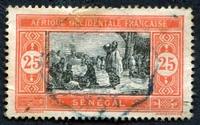 N°076-1922-SENEGAL FR-MARCHE INDIGENE-25C-ROUGE ET NOIR