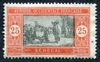 N°076-1922-SENEGAL FR-MARCHE INDIGENE-25C-ROUGE ET NOIR