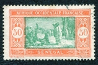 N°082-1922-SENEGAL FR-MARCHE INDIGENE-50C-ORANGE VERT