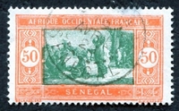 N°082-1922-SENEGAL FR-MARCHE INDIGENE-50C-ORANGE VERT