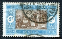 N°086-1922-SENEGAL FR-MARCHE INDIGENE-2F-BLEU ET BRUN