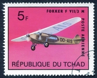 N°145L-1973-TCHAD REP-AVION-FOKKER F VII-5F