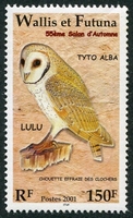 N°563-2001-WALLIS ET FUTUNA-OISEAU-TYTO ALBA-150F