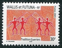 N°638-2005-WALLIS ET FUTUNA-FRESQUE-GUERRIERS-30F