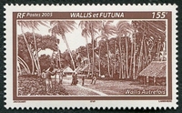 N°643-2005-WALLIS ET FUTUNA-CASES/COCOTIERS/ARBRES-155F