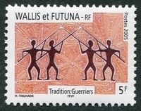 N°635-2005-WALLIS ET FUTUNA-FRESQUE-GUERRIERS-5F