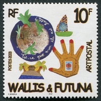 N°593-2003-WALLIS ET FUTUNA-DESSIN D'ENFANT-10F