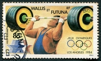 N°133-1984-WALLIS ET FUTUNA-JO LOS ANGELES-HALTEROPHILIE-85F