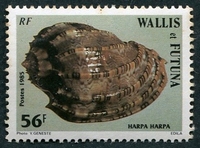 N°327-1985-WALLIS ET FUTUNA-COQUILLAGE-HARPA HARPA-56F