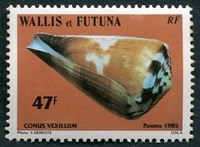 N°326-1985-WALLIS ET FUTUNA-COQUILLAGE-CONUS VEXILLUM-47F