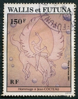N°136-1984-WALLIS ET FUTUNA-DESSIN DE JEAN COCTEAU-150F