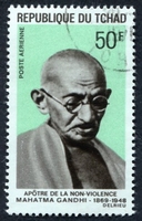 N°056-1969-TCHAD REP-CELEBRITES-GANDHI-50F