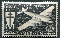 N°15-1942-CAMEROUN FR-AVION-SERIE DE LONDRES-10F-NOIR