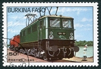 N°0656-1985-BURKINA-TRAIN-LOCOMOTIVE ELECTRIQUE-50F