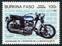 N°290-1985-BURKINA-MOTO-DUCATI-100F