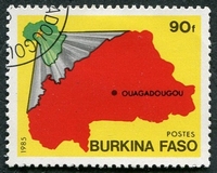 N°0642-1985-BURKINA-CARTE-90F