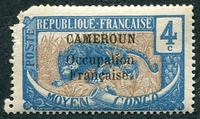 N°069-1916-CAMEROUN FR-4C-BLEU ET BISTRE