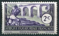N°034-1937-AFRIQUE EQUAT FR-PONT CHEMIN DE FER-2C