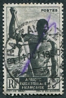 N°223-1947-AFRIQUE EQUAT FR-PIROGUIER DU NIGER-10F