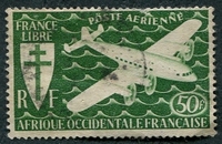 N°002-1945-AFRIQUE OCCID FR-SERIE DE LONDRES-AVION-50F