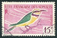 N°298-1959-COTE SOMALIS-OISEAU-GUEPIER-15F