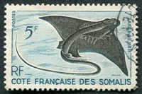 N°296-1959-COTE SOMALIS-POISSON-AIGLE DE MER-5F