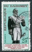 N°0199-1963-DAHOMEY-TOUSSAINT LOUVERTURE-HEROS HAITIEN-25F