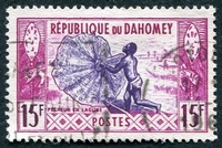N°0165-1961-DAHOMEY-PECHEUR EN LAGUNE-15F