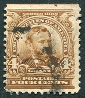 N°0147-1902-ETATS-UNIS-U.GRANT-4C-BISTRE/BRUN