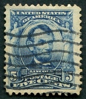 N°0148-1902-ETATS-UNIS-A.LINCOLN-5C-BLEU