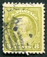 N°0185A-1912-ETATS-UNIS-B.FRANKLIN-8C-VERT OLIVE